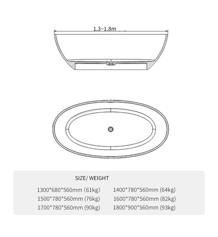 BL-9101 Resin Bathtub