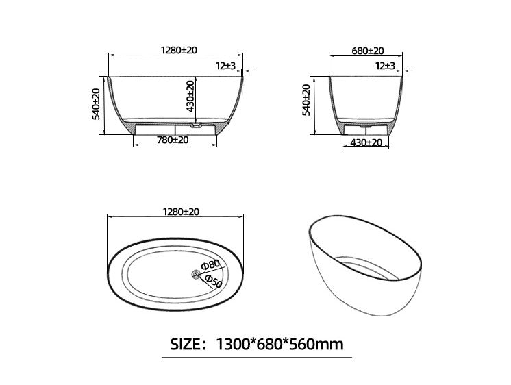 BL-9101 Resin Bathtub