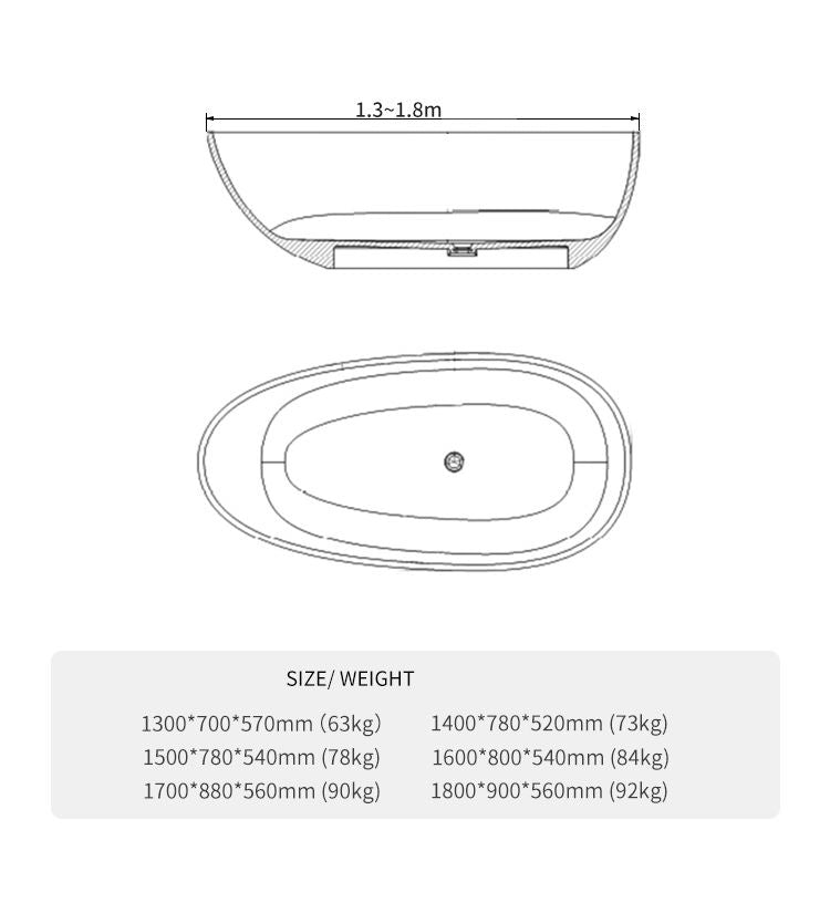 BL-9102 Resin Bathtub