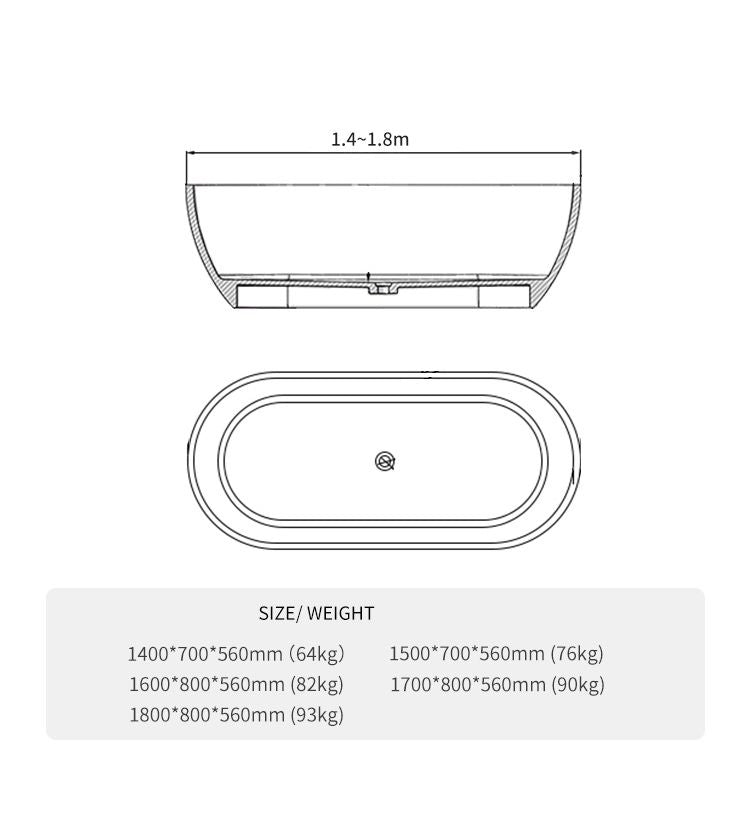 BL-9103 Resin Bathtub