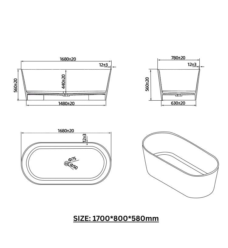 BL-9104 Resin Bathtub