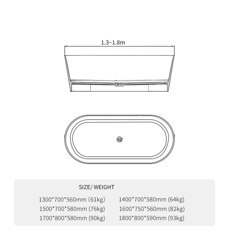 BL-9104 Resin Bathtub