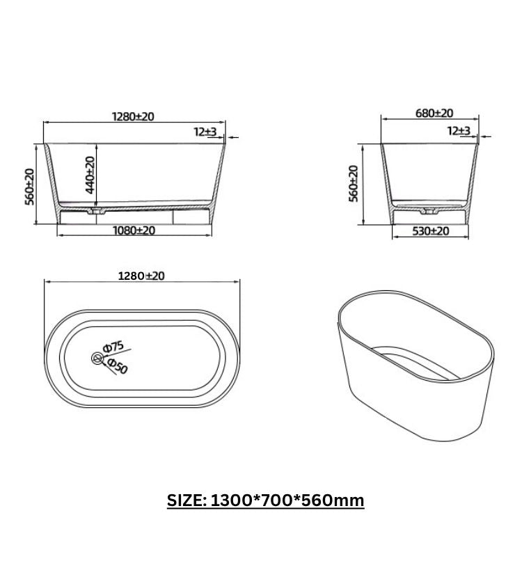 BL-9104 Resin Bathtub