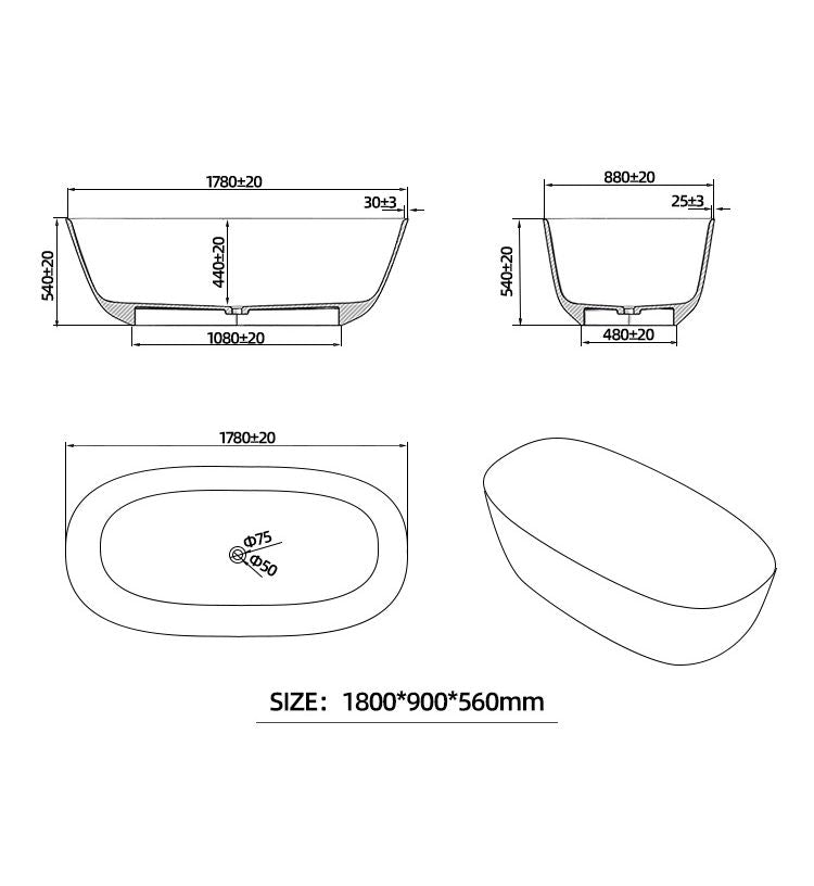 BL-9105 Resin Bathtub