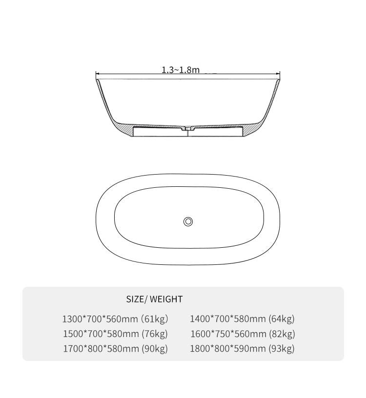 BL-9105 Resin Bathtub