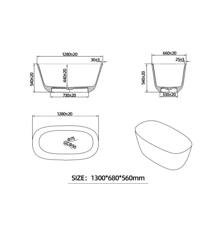 BL-9105 Resin Bathtub