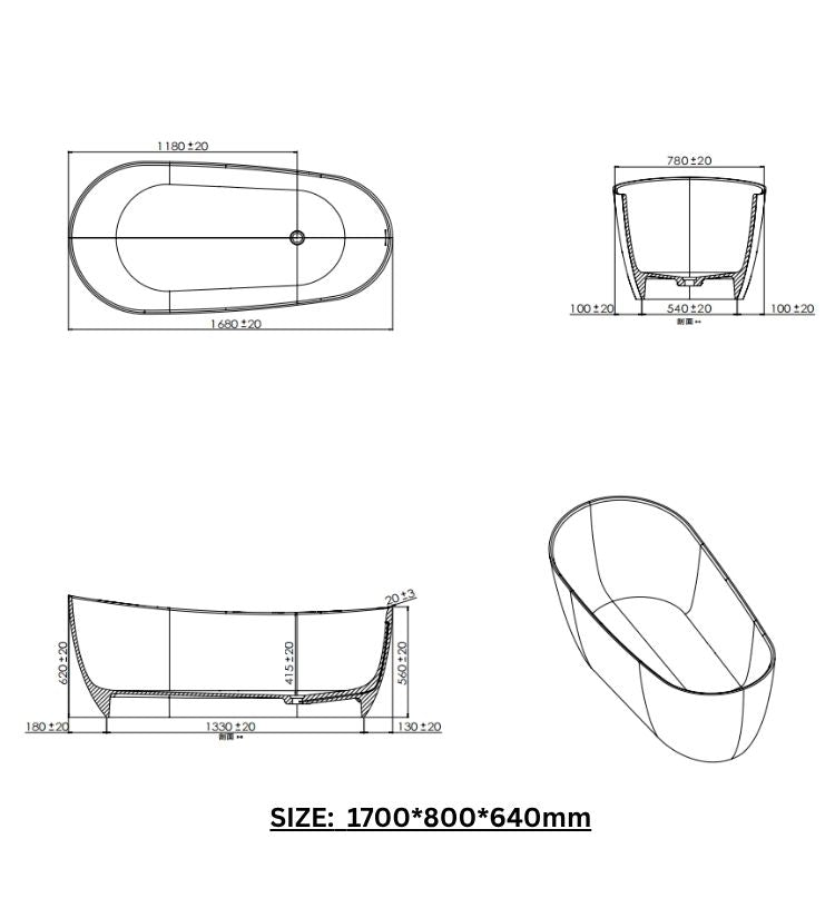 BL-9106 Resin Bathtub