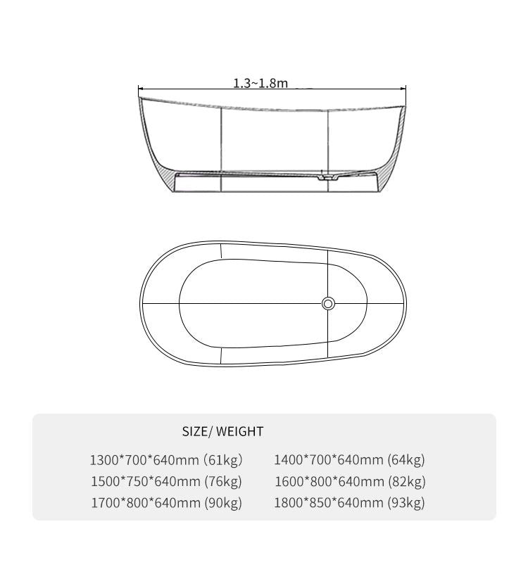 BL-9106 Resin Bathtub