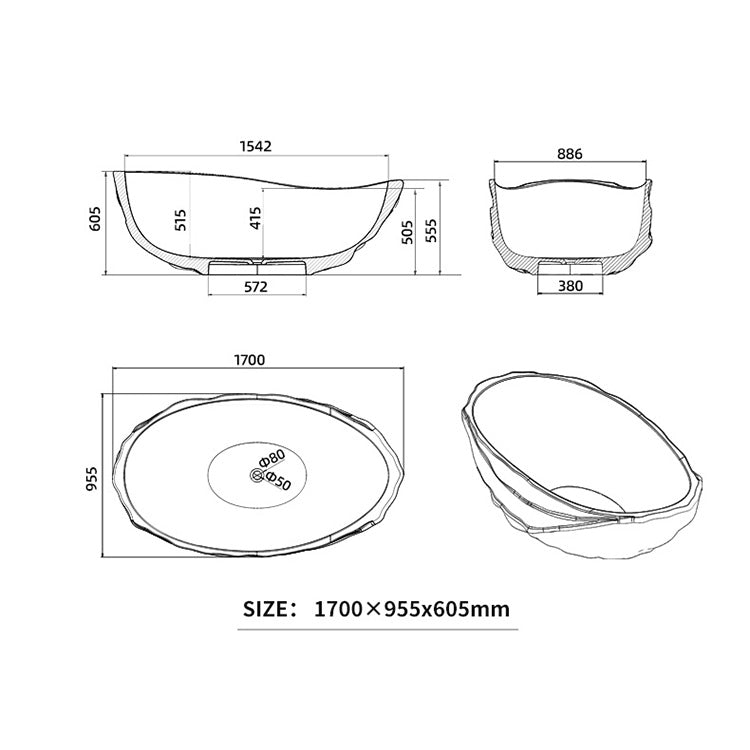 BL-9109 Resin Bathtub