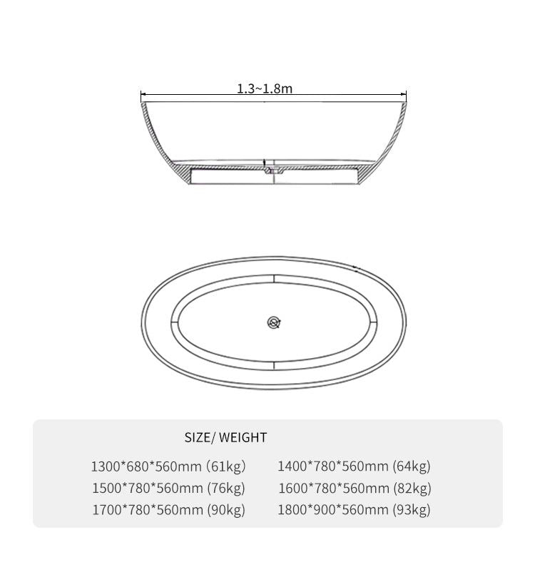 BL-9110 Resin Bathtub