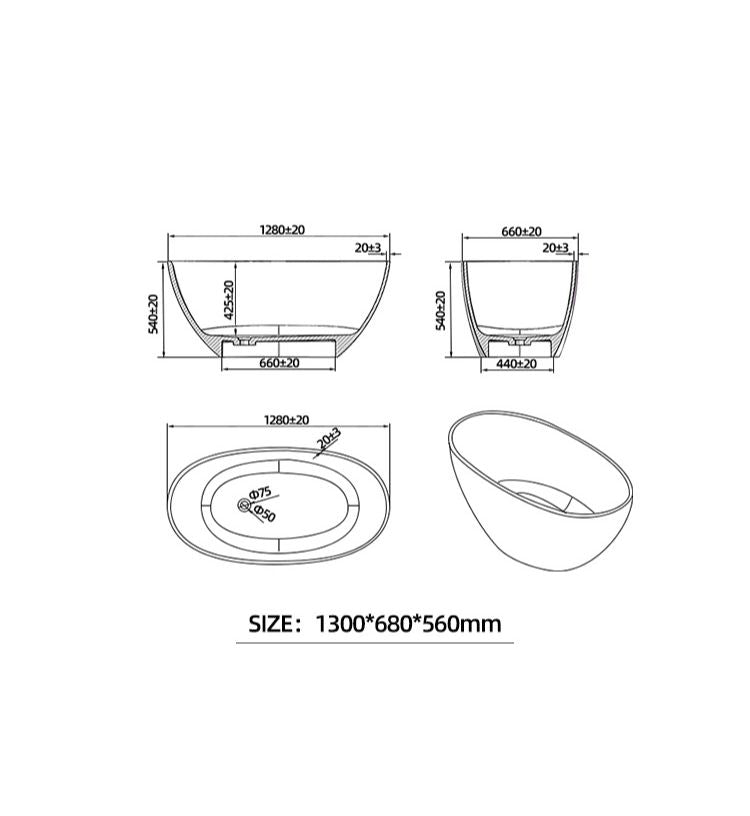 BL-9110 Resin Bathtub