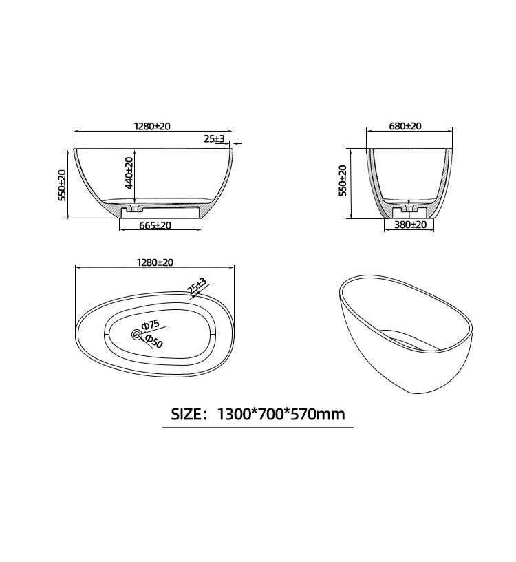 BL-9111 Resin Bathtub