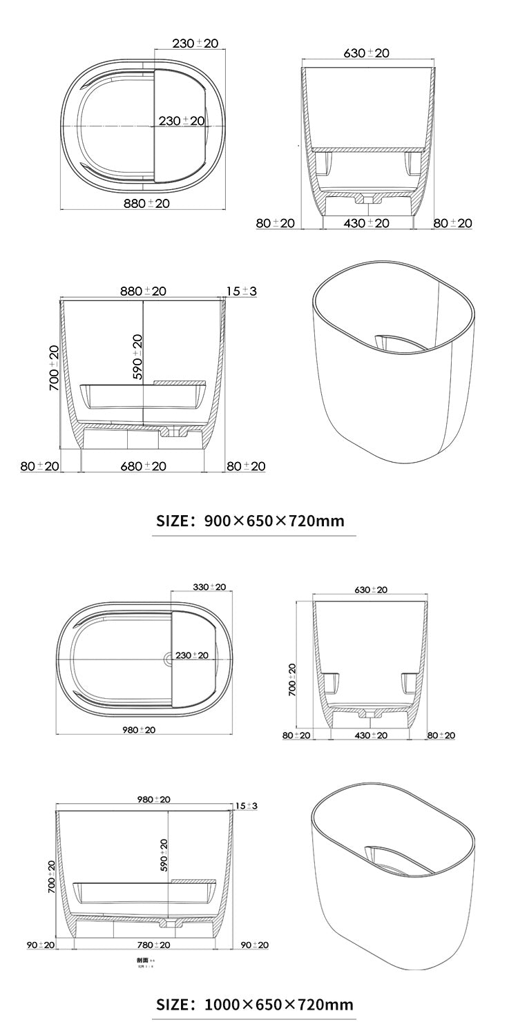 BL-9113 Resin Bathtub