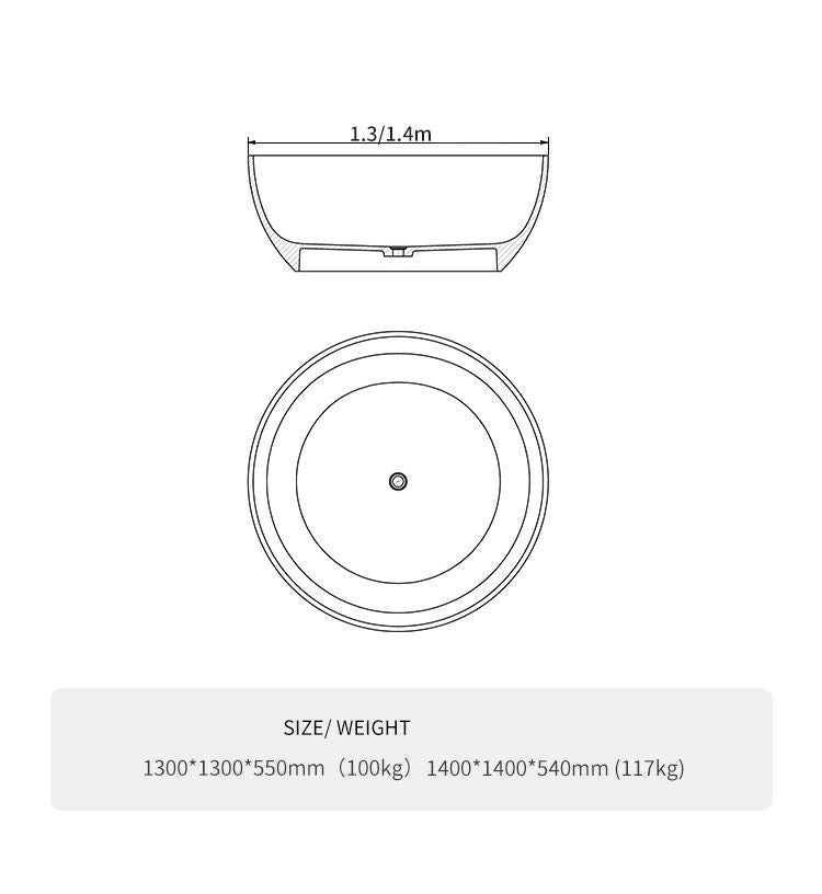 BL-9201A Resin Bathtub