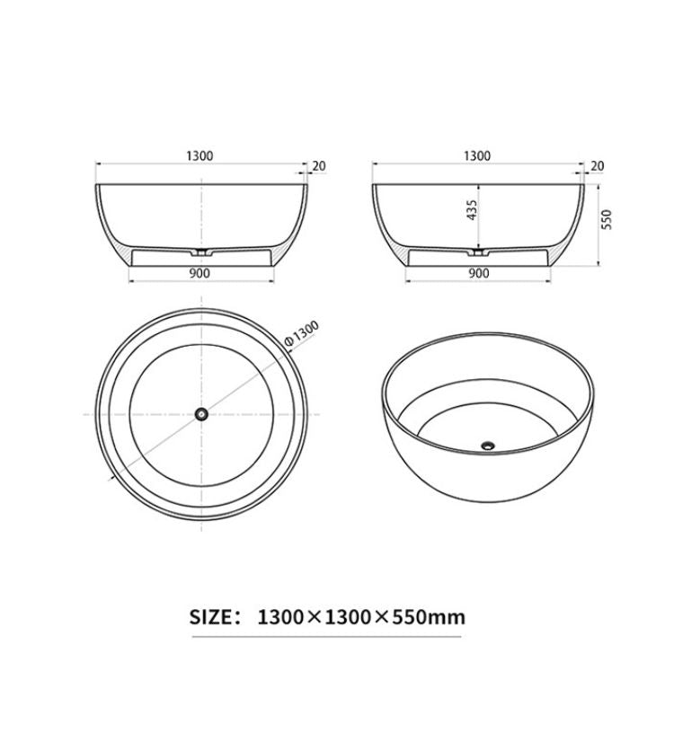 BL-9201A Resin Bathtub