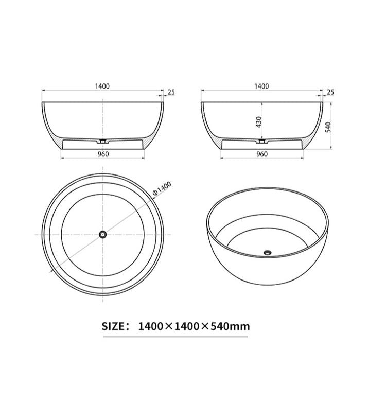 BL-9201A Resin Bathtub