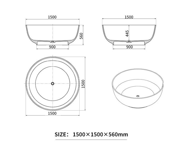 BL-9201B Resin Bathtub