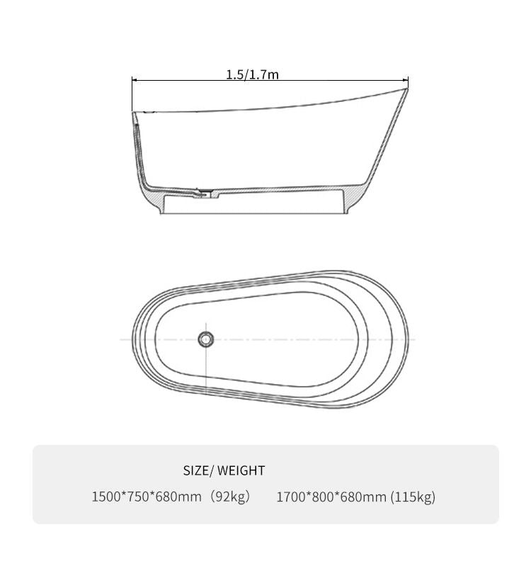 BL-9209 Resin Bathtub