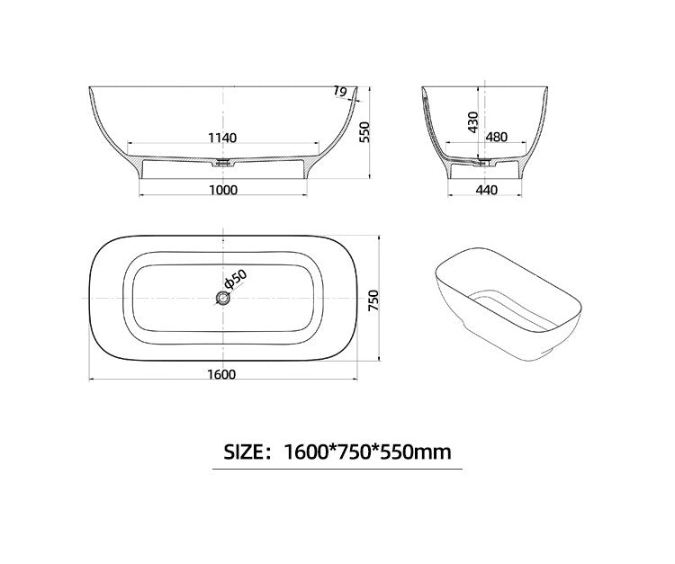 BL-9210 Resin Bathtub