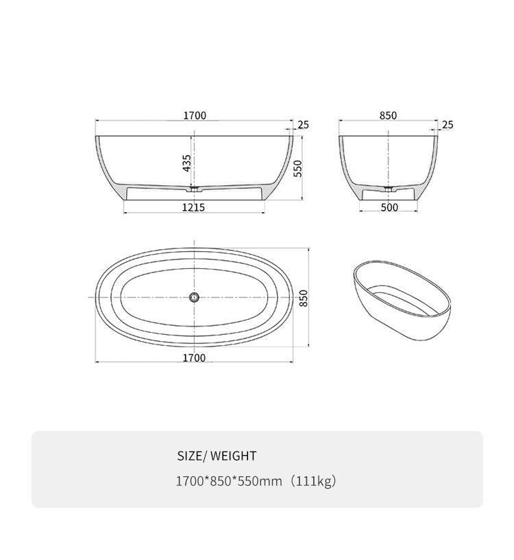 BL-9211 Resin Bathtub