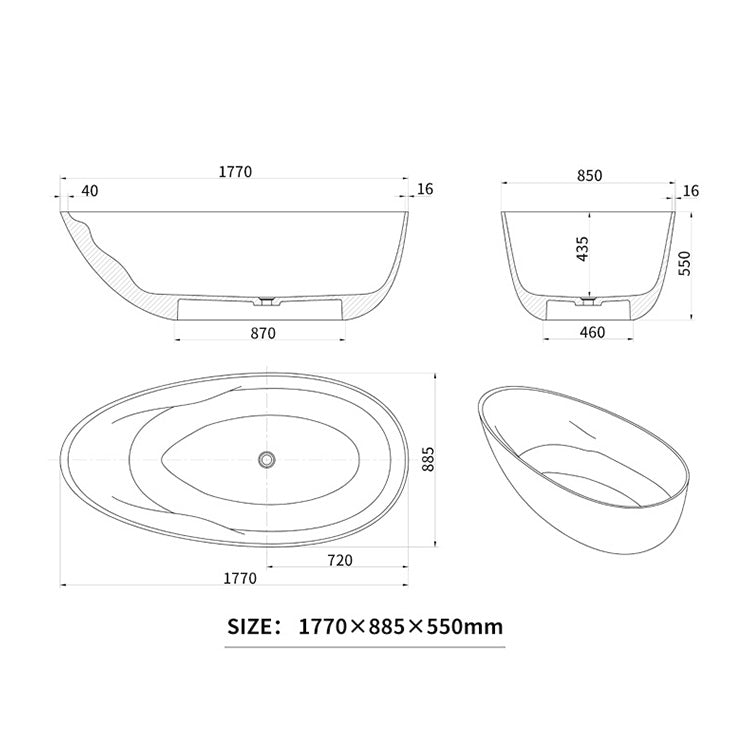 BL-9217 Resin Bathtub
