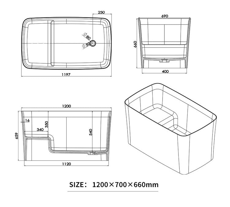 BL-9221 Resin Bathtub