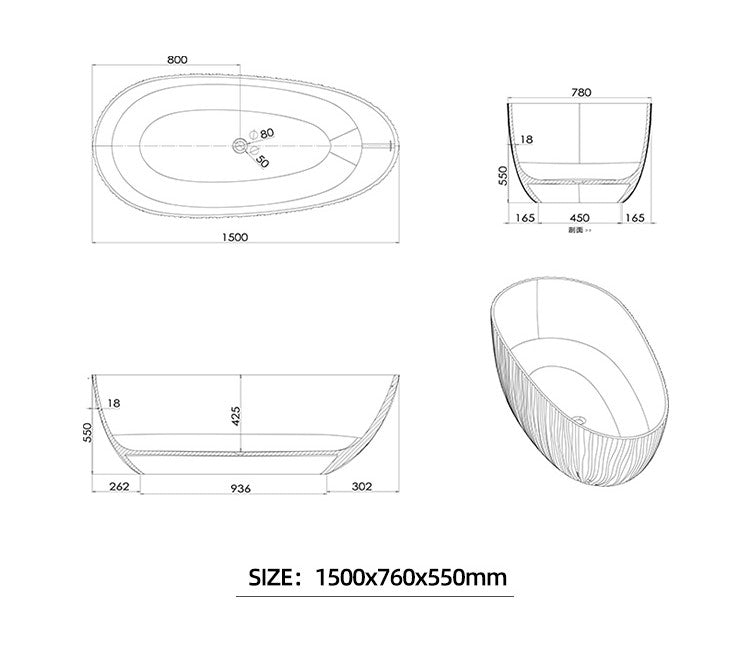 BL-9401 Resin Bathtub
