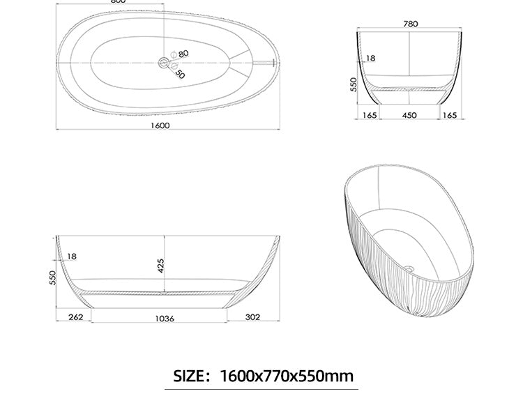 BL-9401 Resin Bathtub