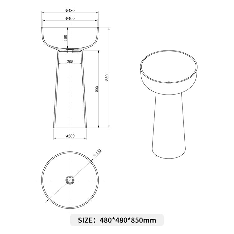 BL-6204 Pedestal Basin