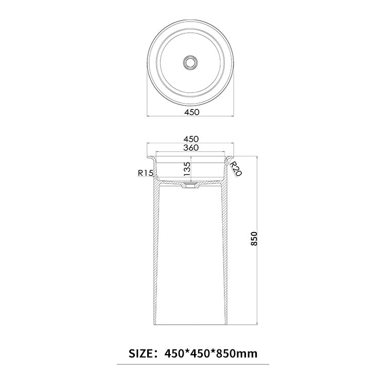 BL-6211 Pedestal Basin