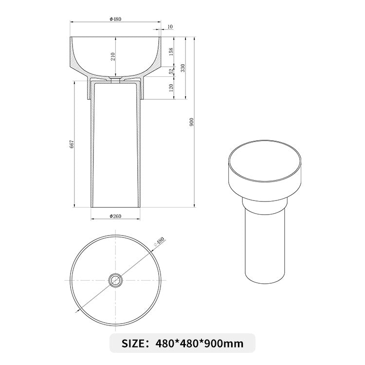 BL-6212 Pedestal Basin