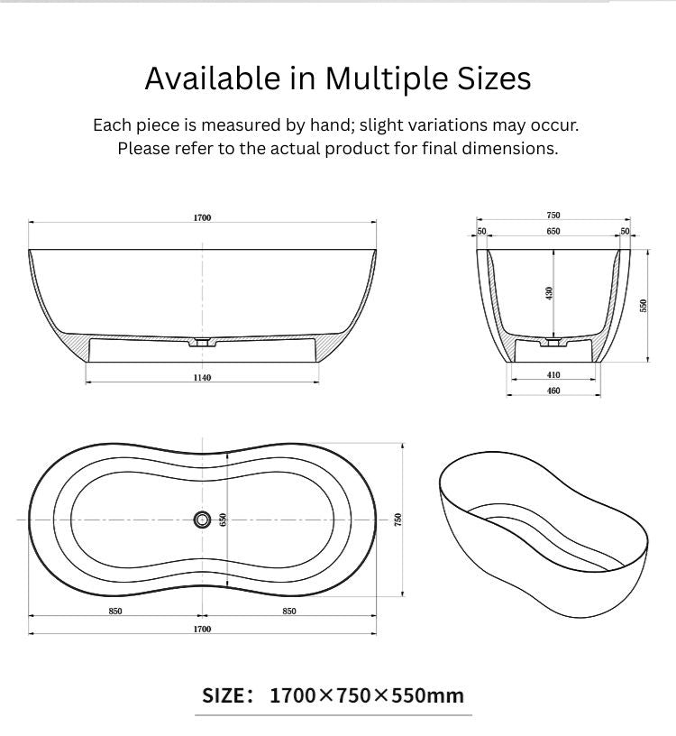 BL-8257 Artificial Stone Bathtub
